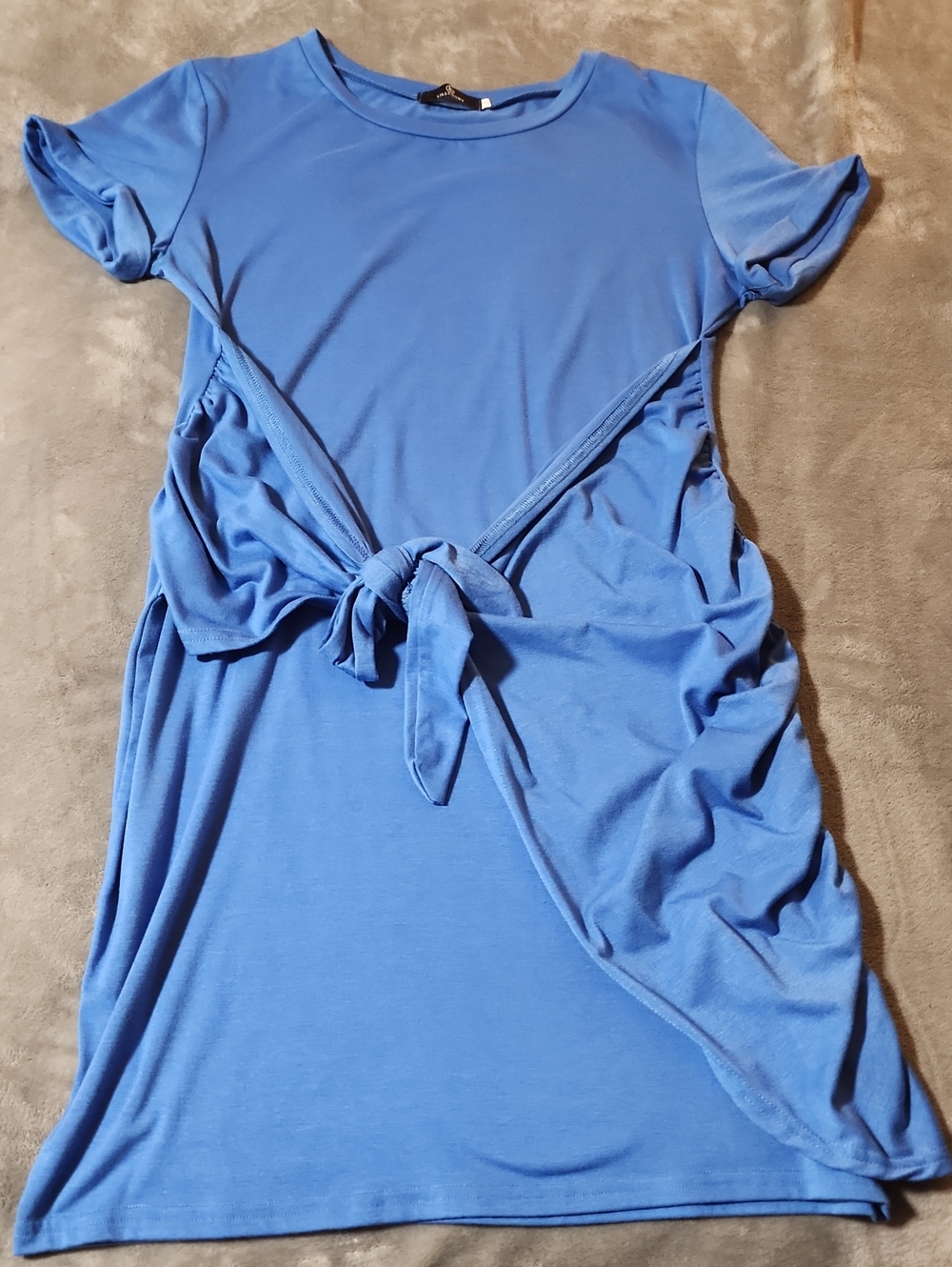 Blue Tie-Front Mini Dress - Casual Women's Dress